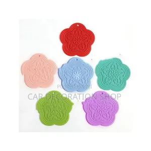 Pink Red Silicone Rubber Coaster With Swirl Pattern Ding Cup/Plate Mat