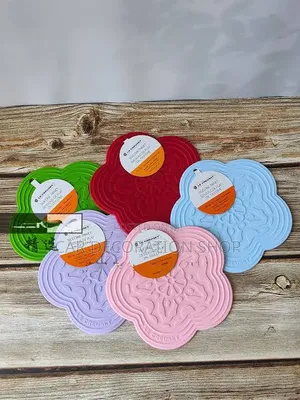 Pink Red Silicone Rubber Coaster With Swirl Pattern Ding Cup/Plate Mat