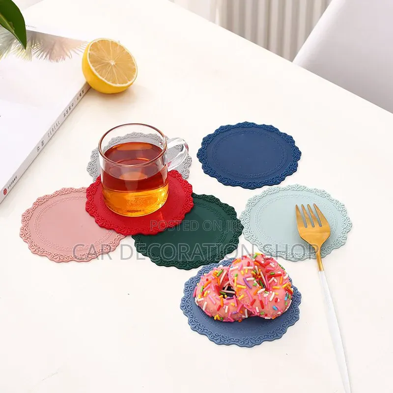 6pcs Silicone Pink Mats Protect Tables& Kitchen Tops From Heat Damage