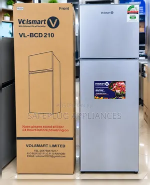 Volsmart 210L Double Door Silver Refrigerator VL-BCD210 Top Freezer