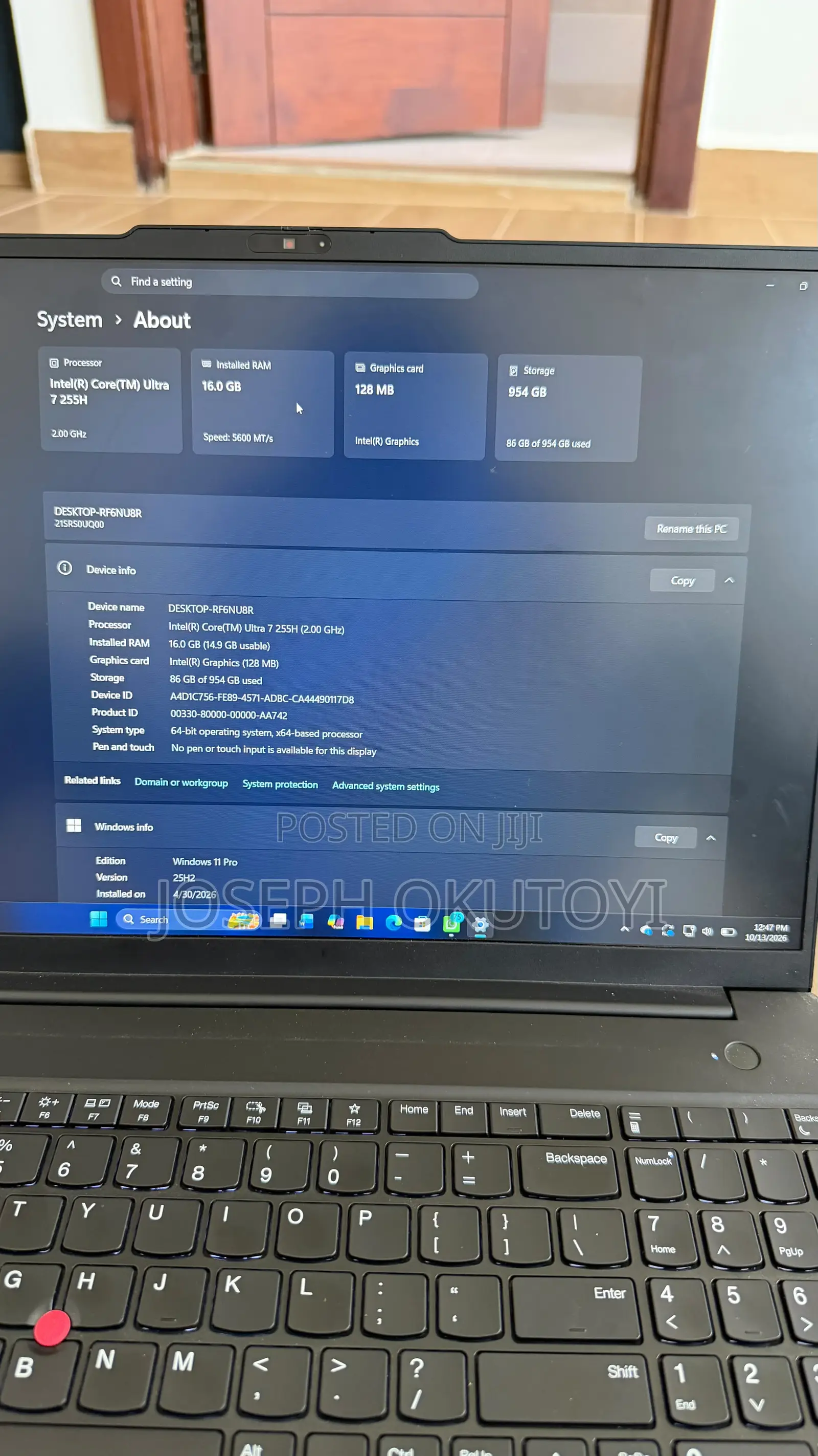 Laptop Lenovo ThinkPad E16 Gen 3 16GB Intel Core Ultra 7 SSD 1T