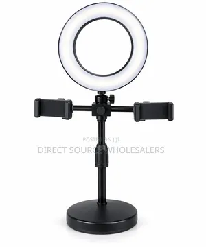 Live Desktop Ring Light With Dual Phone Holder Stand for TikTok