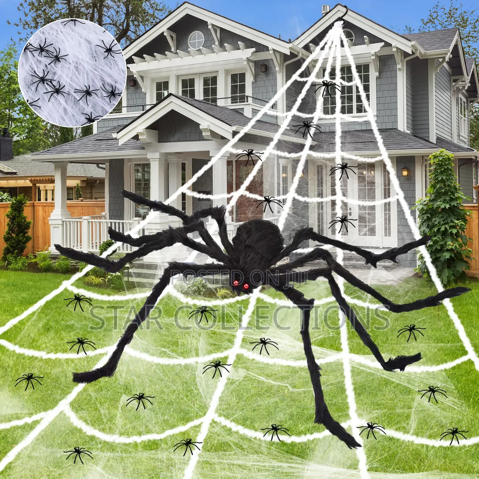 Halloween Triangular White Spider Web Decoration Set