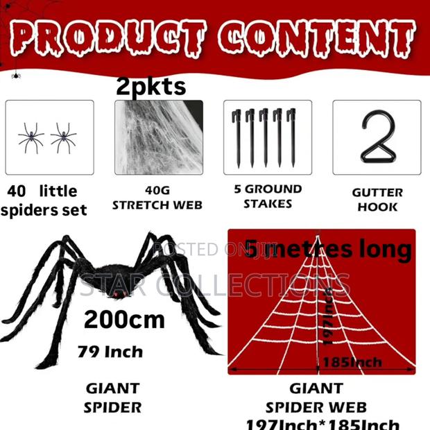 Halloween Triangular White Spider Web Decoration Set - thumbnail 3