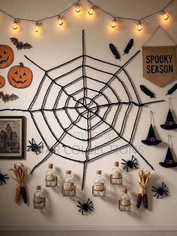 Round Spider Web Net Decoration for Halloween