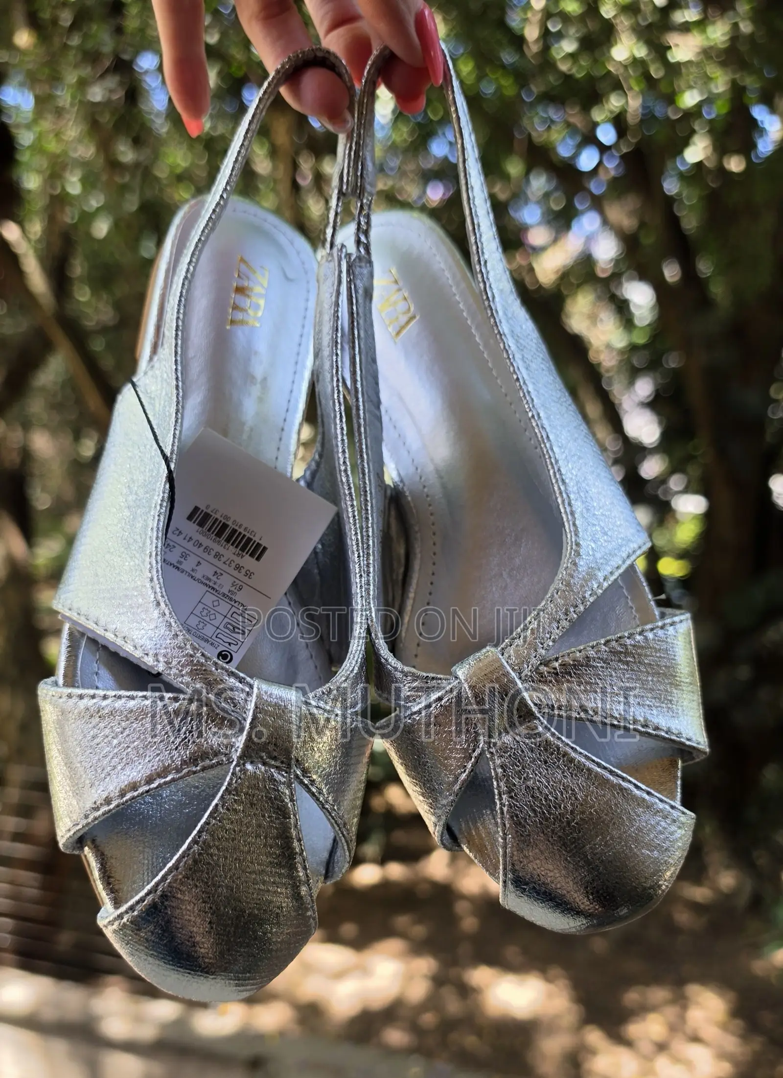Zara Luxurious Textured Slingback Sandals Size 38-45