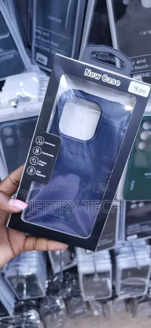 Navy Blue Rugged Shield Phone Case Designed for the iPhone 16 Pro