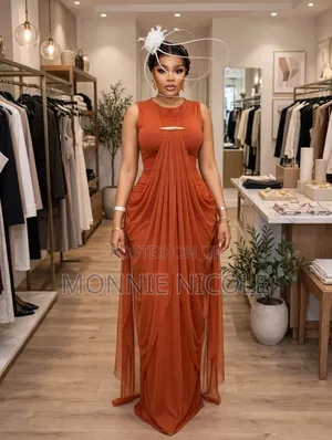 Leslie Long Wedding Dress. Kikuyu Brown Gowns