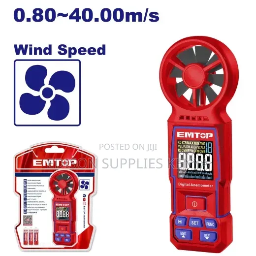 EMTOP Digital Anemometer Professional Wind Speed Meter Wind Meter