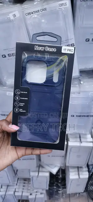 Navy Blue Generic Rugged Shield TPU Case Labeled for the iPhone 17 Pro