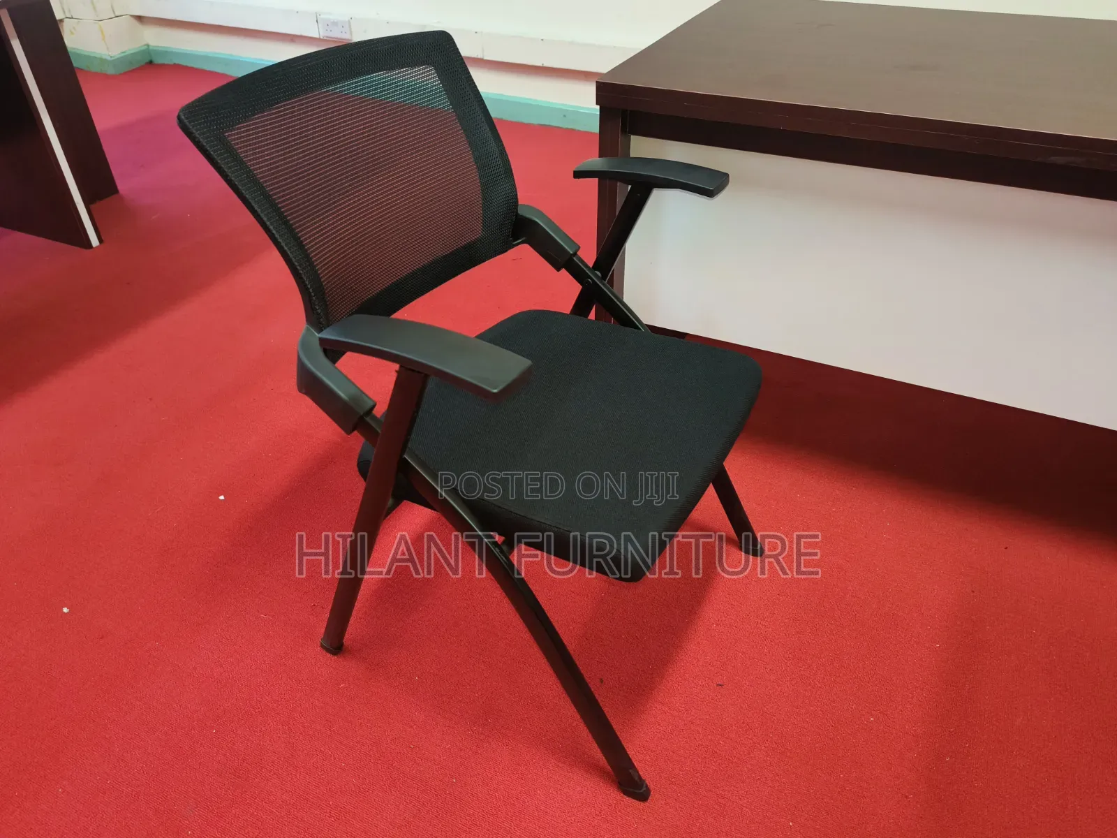 Black Foldable Mesh Visitor, Training & Conference Chair