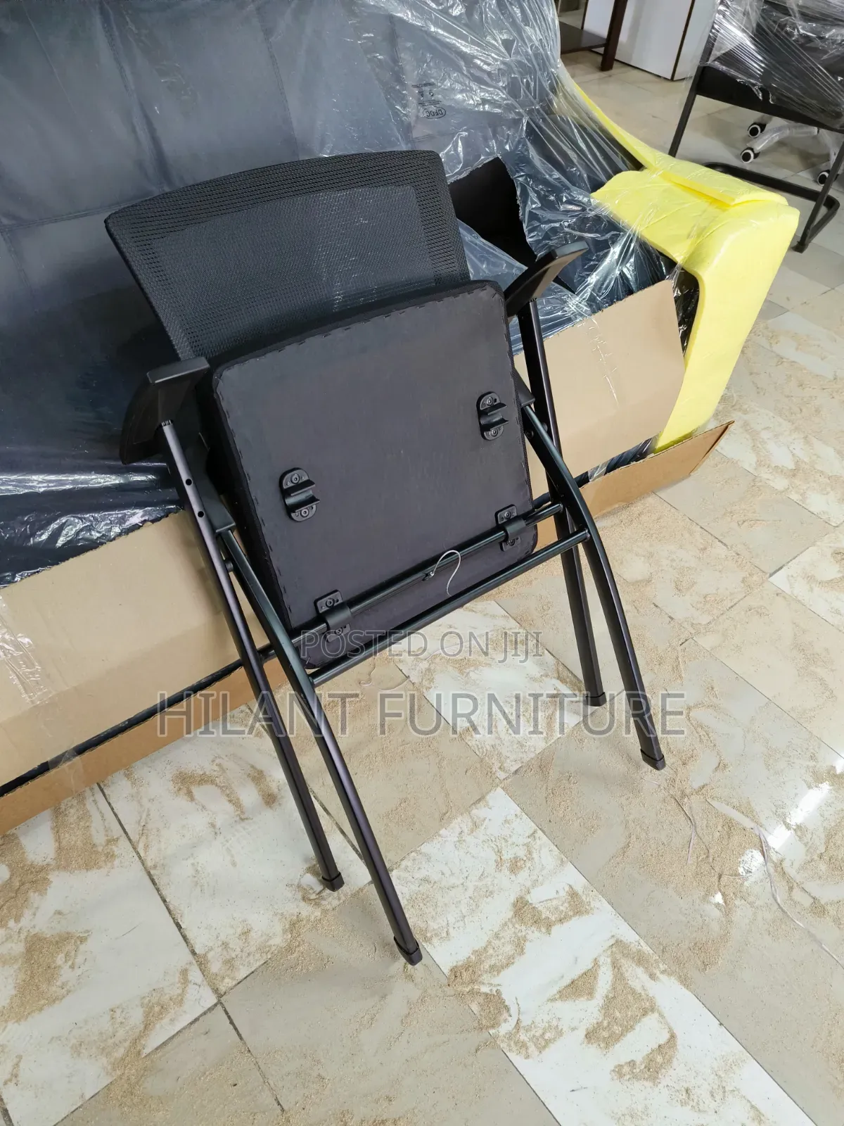 Black Foldable Mesh Visitor, Training & Conference Chair