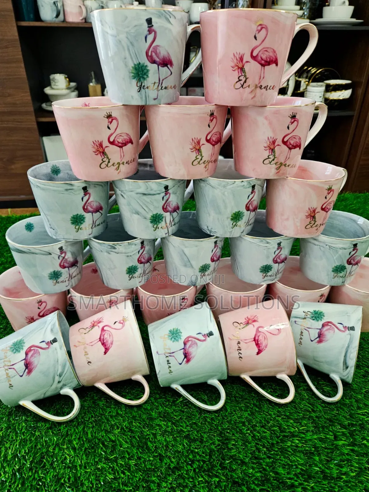 High Quality Gold Rimmed Ceramic Mug Set(6pcs) Only