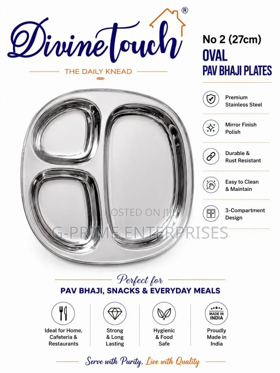 Oval Bhaji Plate
