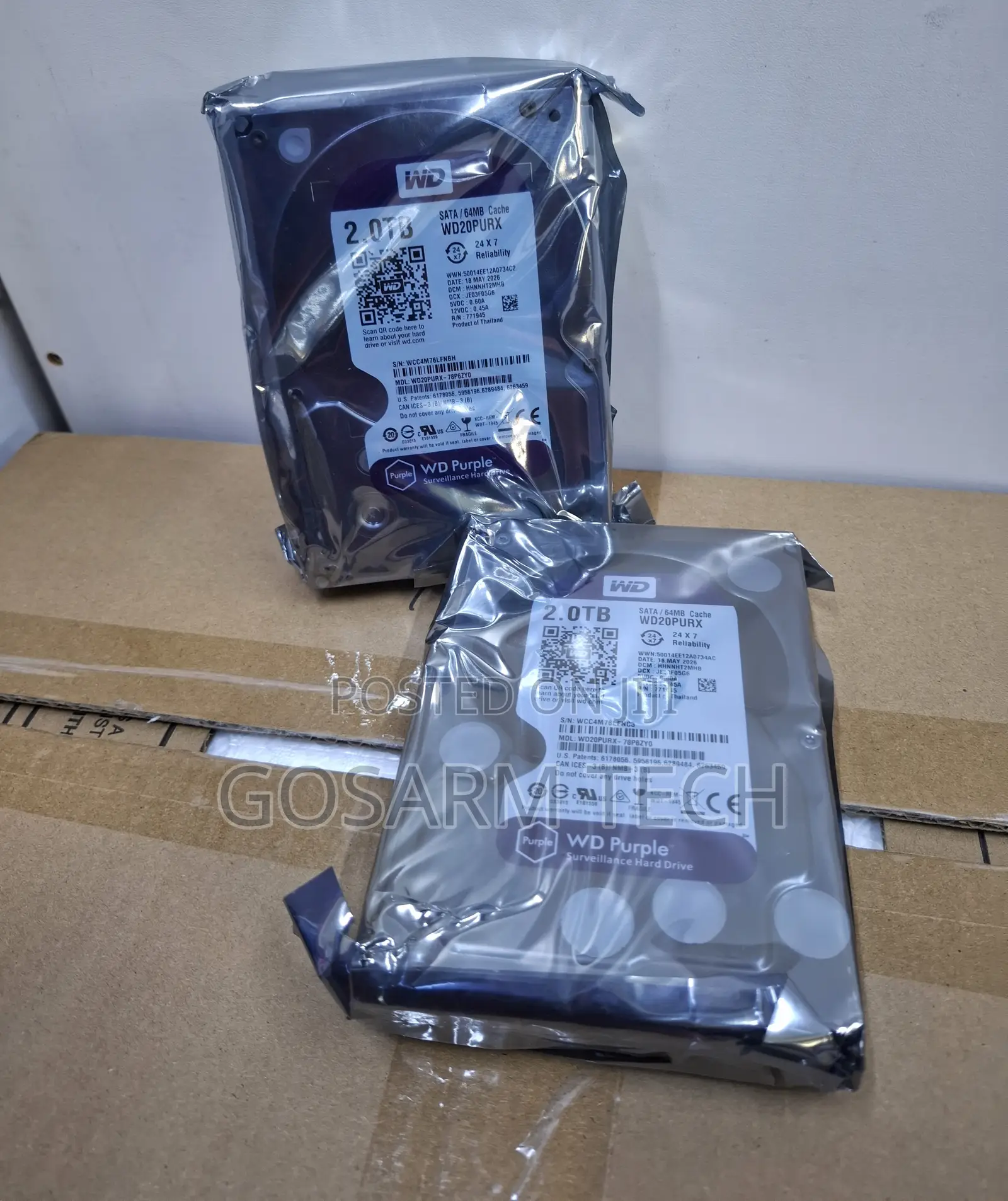 Western Digital WD Purple 2TB Surveillance Internal Hard Drive