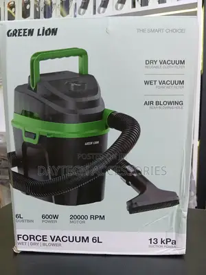 Green Lion Force Vacuum 6L Wet & Dry Vacuum With Blower – 600W – Black