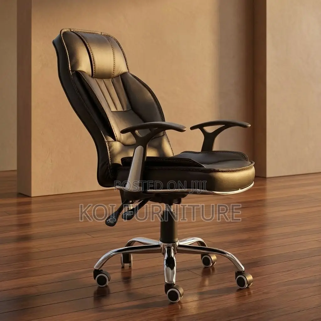Office Chair; High Back Leather Made Home Office Seat