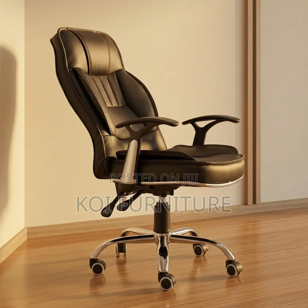 Office Chair; High Back Leather Made Home Office Seat