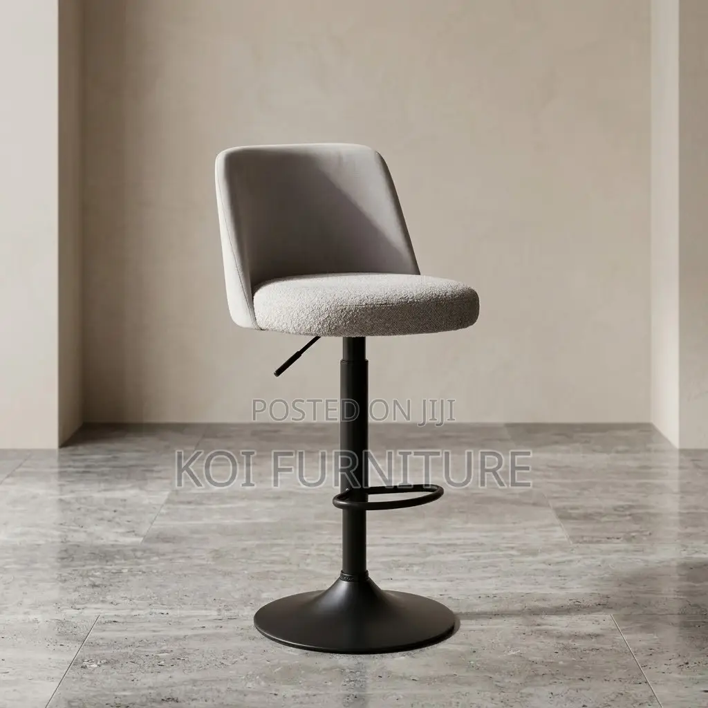 Barstool; Ergonomic Leather Soft Adjustable Height Barstool