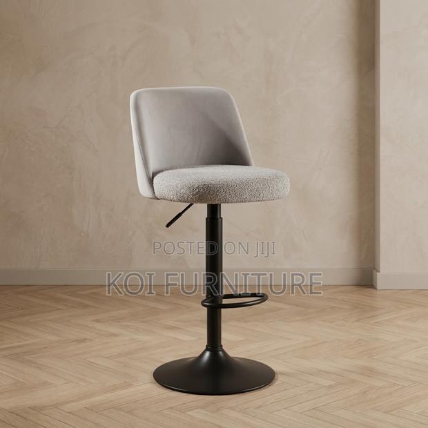 Barstool; Ergonomic Leather Soft Adjustable Height Barstool - thumbnail 2