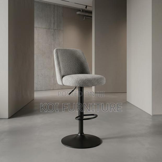 Barstool; Ergonomic Leather Soft Adjustable Height Barstool - thumbnail 4
