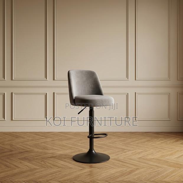 Barstool; Ergonomic Leather Soft Adjustable Height Barstool - thumbnail 6