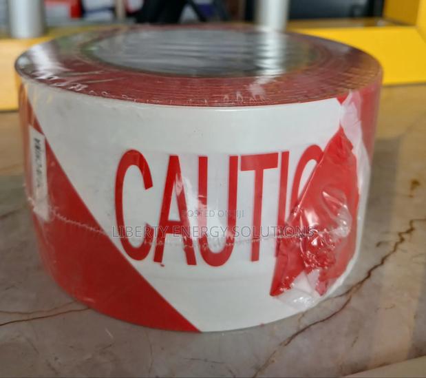 White Red Warning Tape 3" - thumbnail 2