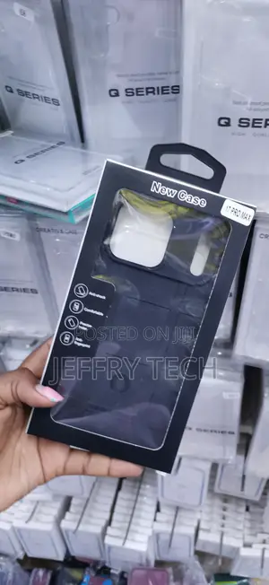 Black Rugged Shield TPU/Hard Case as "New Case" With a "17 PRO MAX"