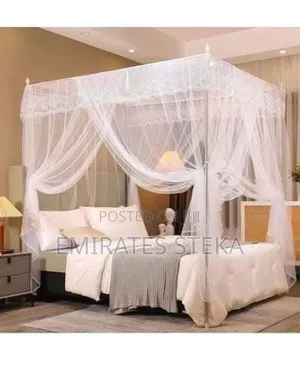 4 Mosquito Net With Metallic Stand- White- 4*6, 5*6, 6*6