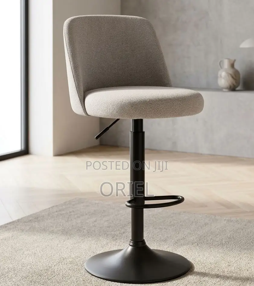 Adjustable Fabric Swivel Stool – Comfortable Modern Counter Seating