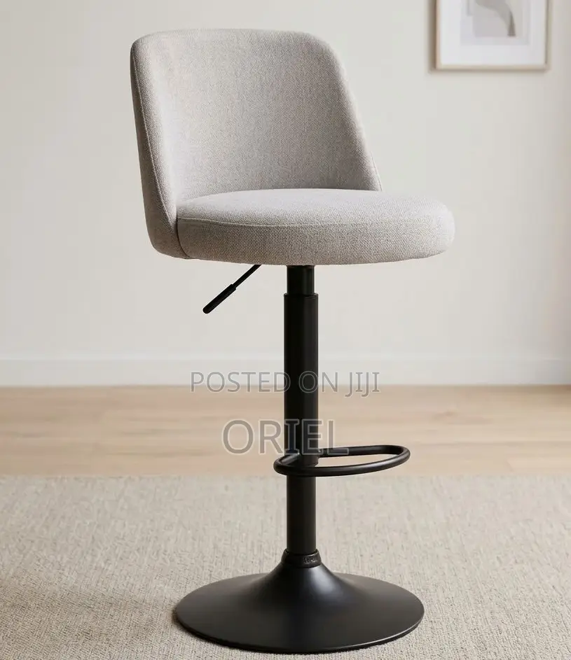 Adjustable Fabric Swivel Stool – Comfortable Modern Counter Seating
