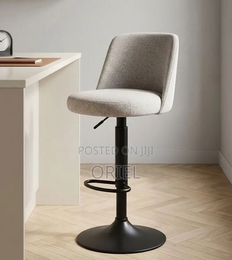 Adjustable Fabric Swivel Stool – Comfortable Modern Counter Seating