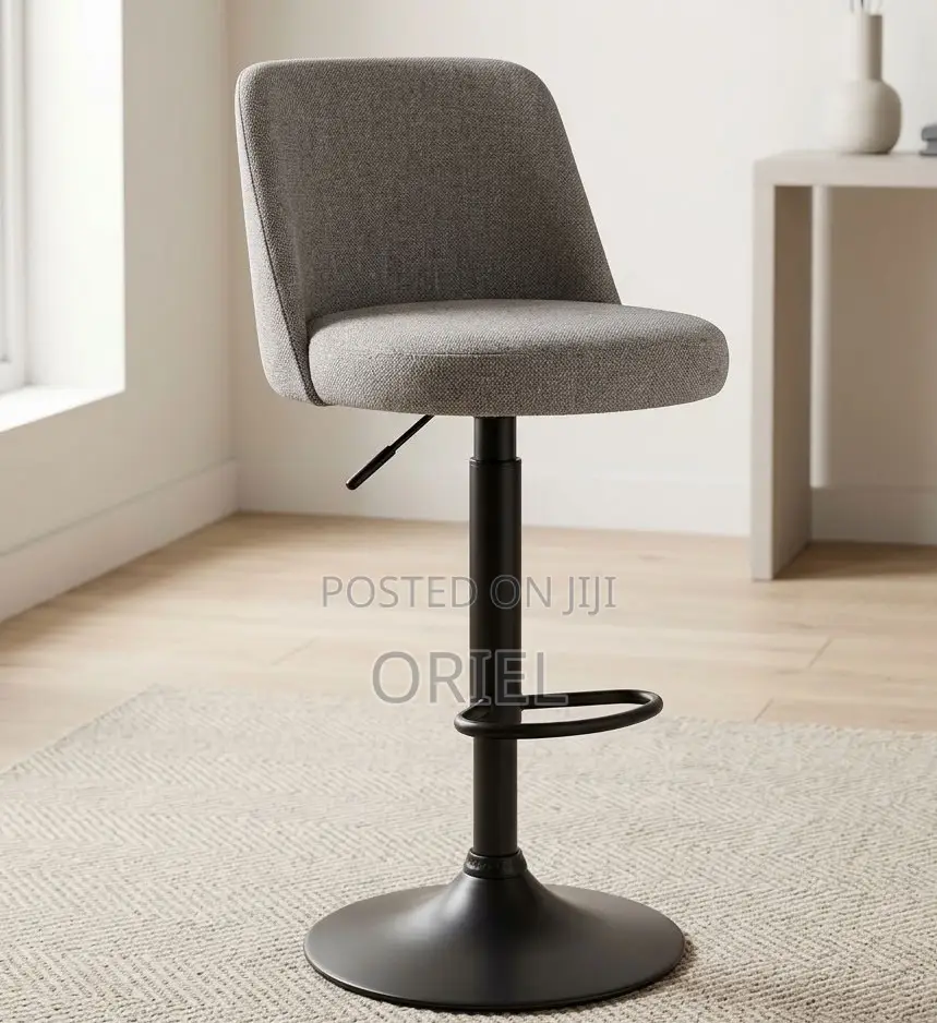 Adjustable Fabric Swivel Stool – Comfortable Modern Counter Seating