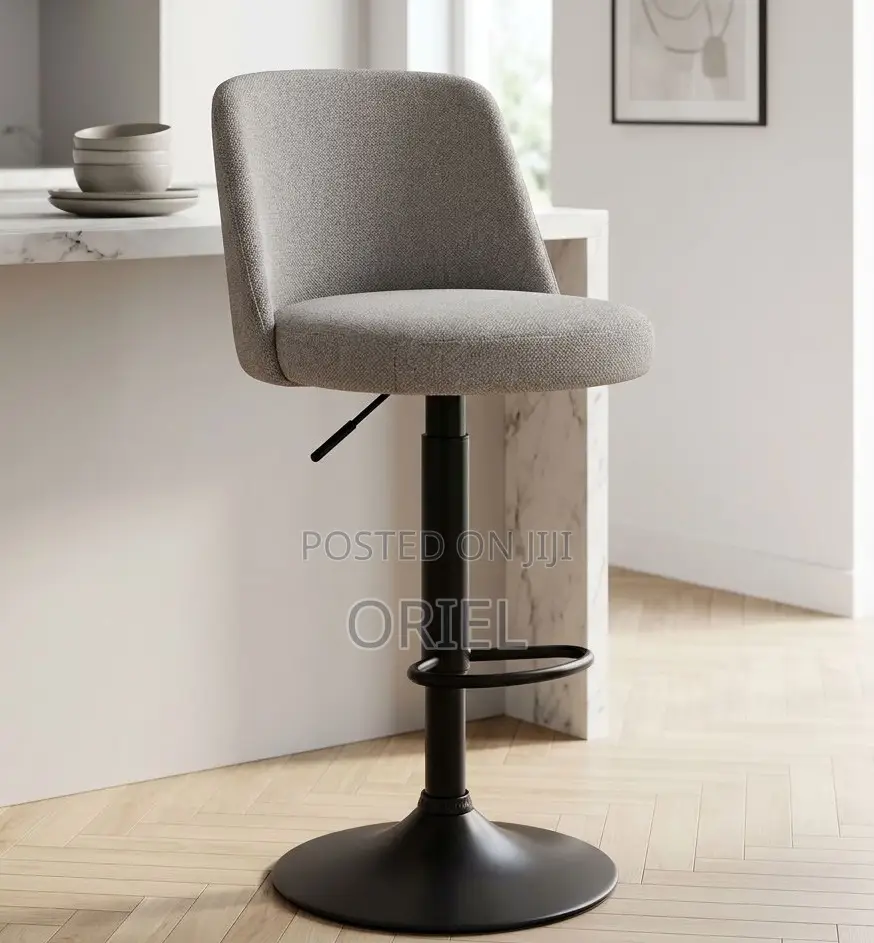 Adjustable Fabric Swivel Stool – Comfortable Modern Counter Seating