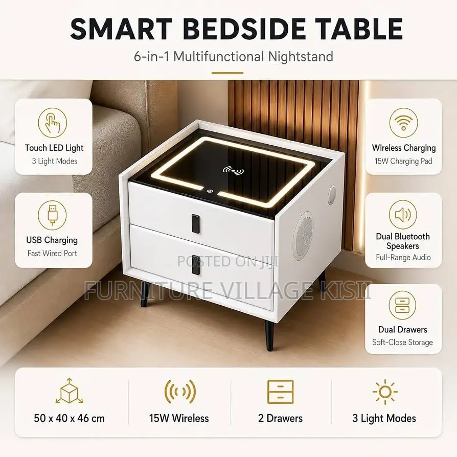Modern Two -Tone Bedside Cabinet