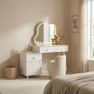 Dressing Table; Modern Vanity Table With Mirror