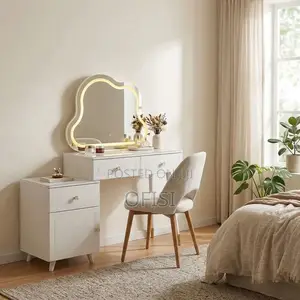 Dressing Table; Modern Vanity Table With Mirror