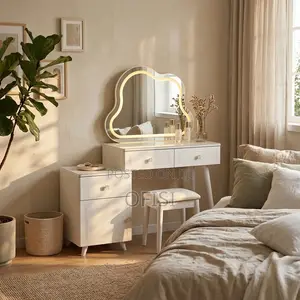 Dressing Table; Modern Vanity Table With Mirror