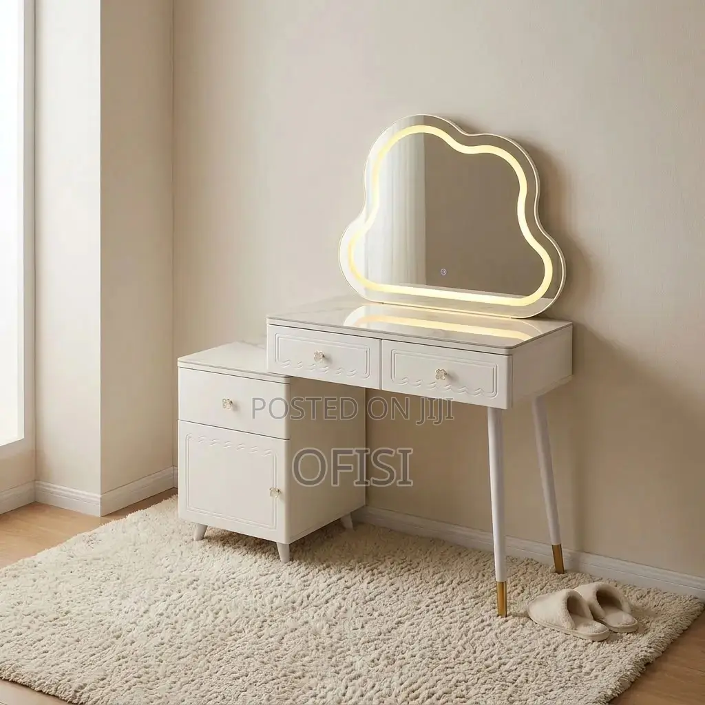 Dressing Table; Modern Vanity Table With Mirror