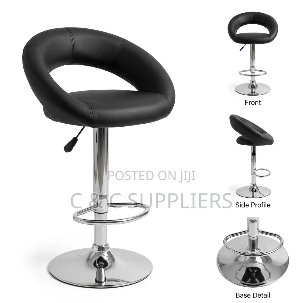 Round Black Kitchen Counter Stool