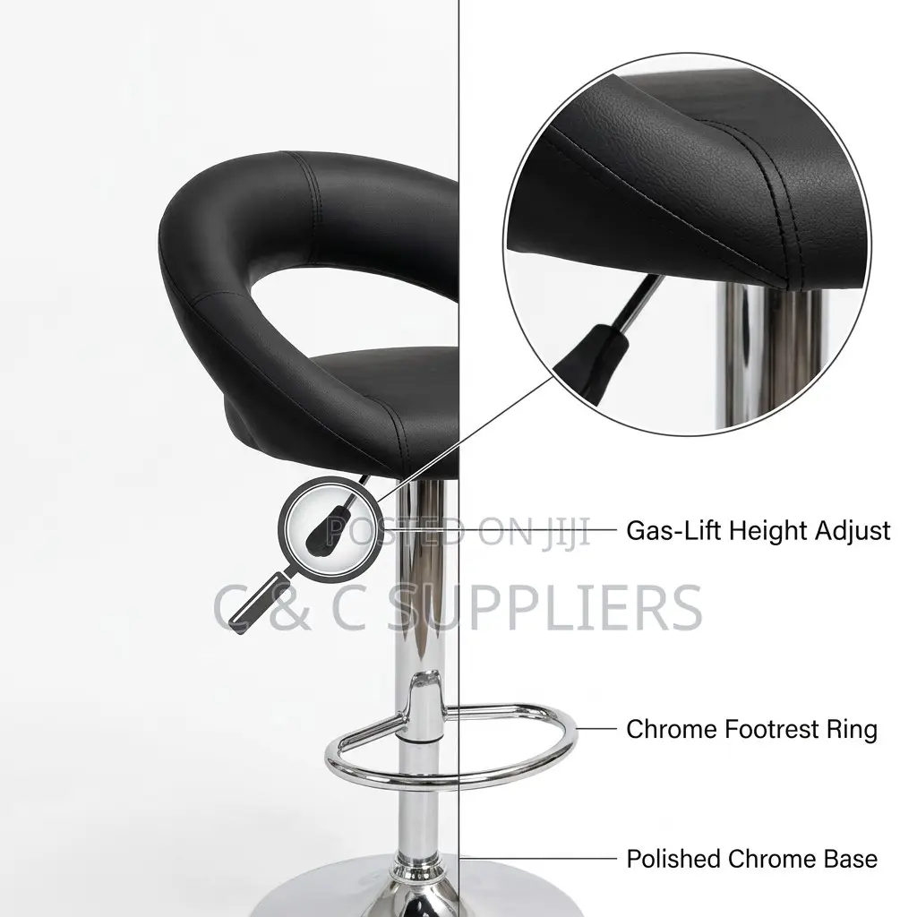 Round Black Kitchen Counter Stool