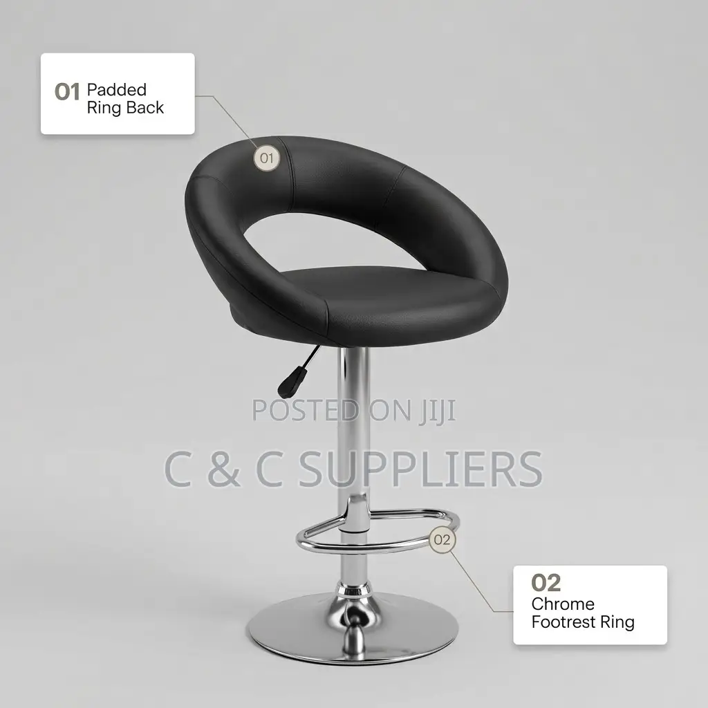 Round Black Kitchen Counter Stool