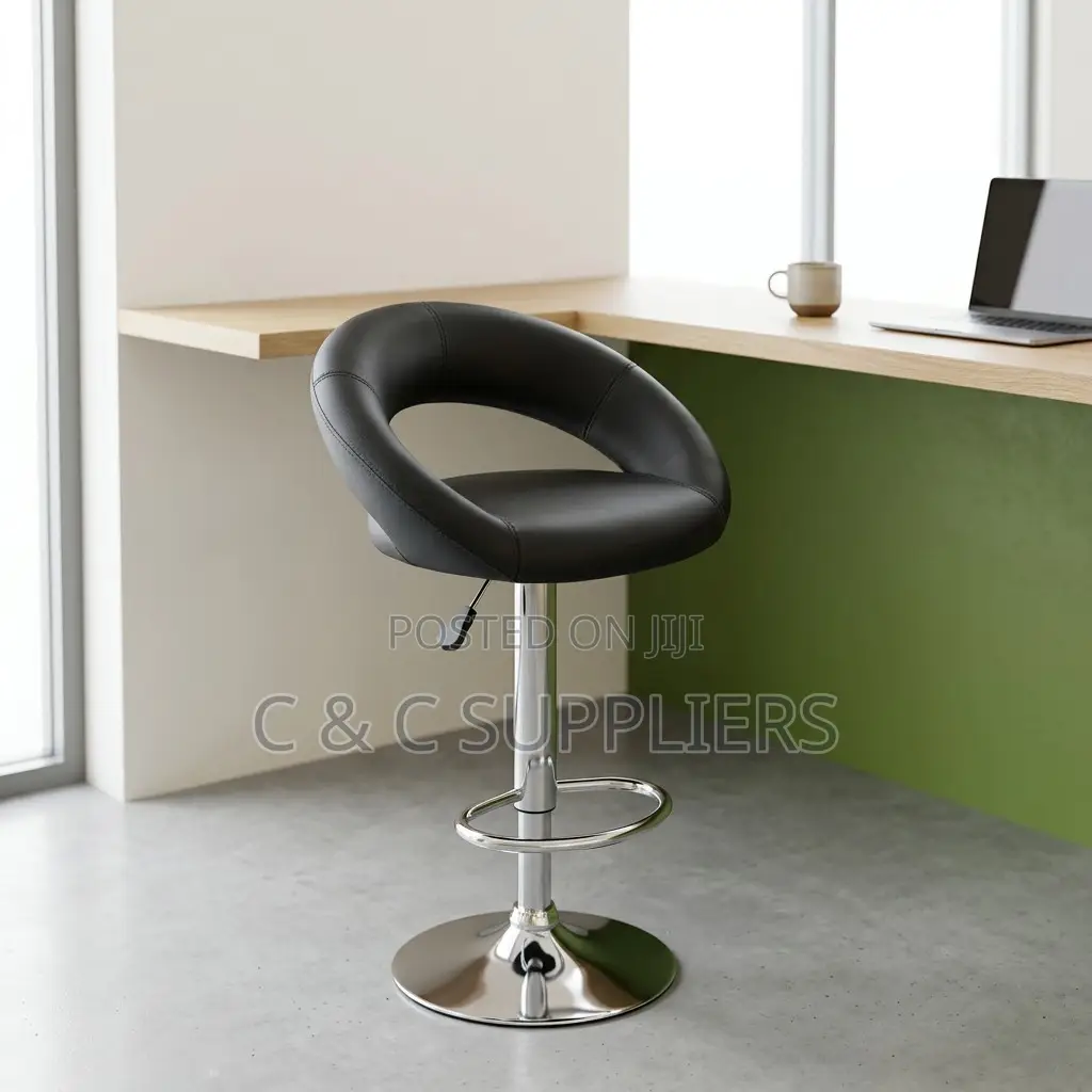 Round Black Kitchen Counter Stool
