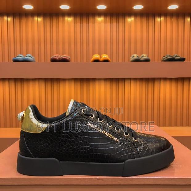 Dolce & Gabbana Crocodile-Pattern Leather Sneaker - main view