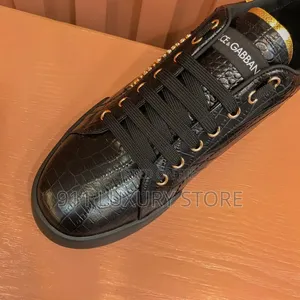 Dolce & Gabbana Crocodile-Pattern Leather Sneaker