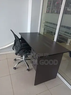 Executive Leather Mesh and Gre Black Desk