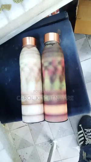 1 LTR Printed Copper Water Bottle