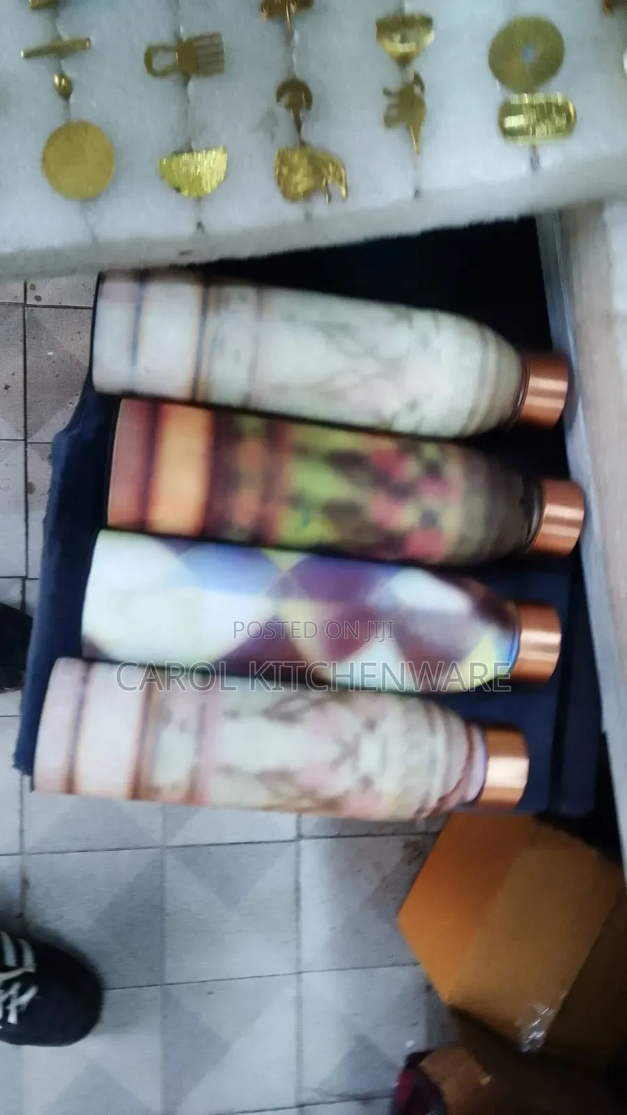 1 LTR Printed Copper Water Bottle