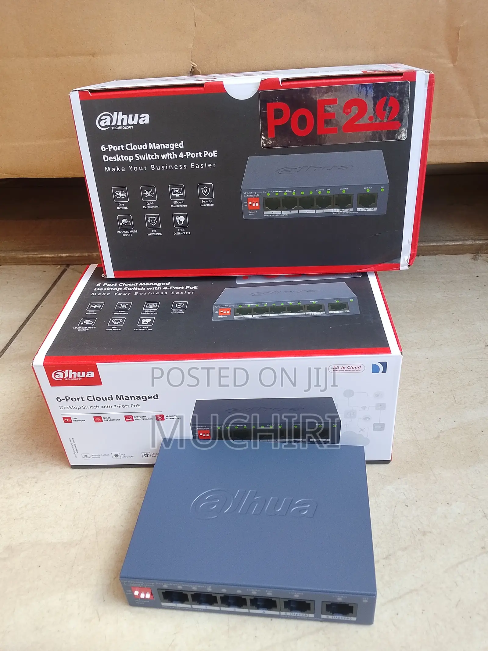 Dahua 4-Port Fast Ethernet PoE Switch. 4 Port PoE 2 Uplink Ports