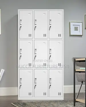 9 Locker Organizer Metallic Storage Cabinet